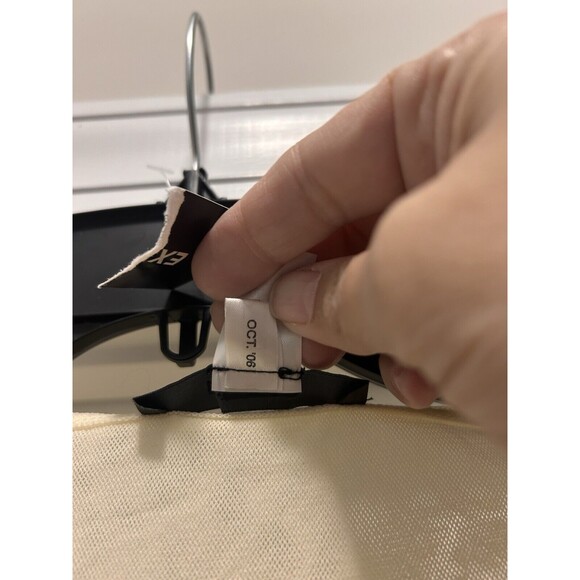 New Express Y2K Beaded Sequin Tunic Top 3/4 Sleeve Cream Casual Size Large Retro - Picture 5 of 6